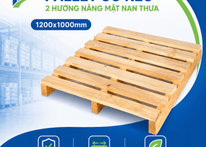 Pallet gỗ keo 2 hướng nâng mặt nan thưa (1200x1000mm)